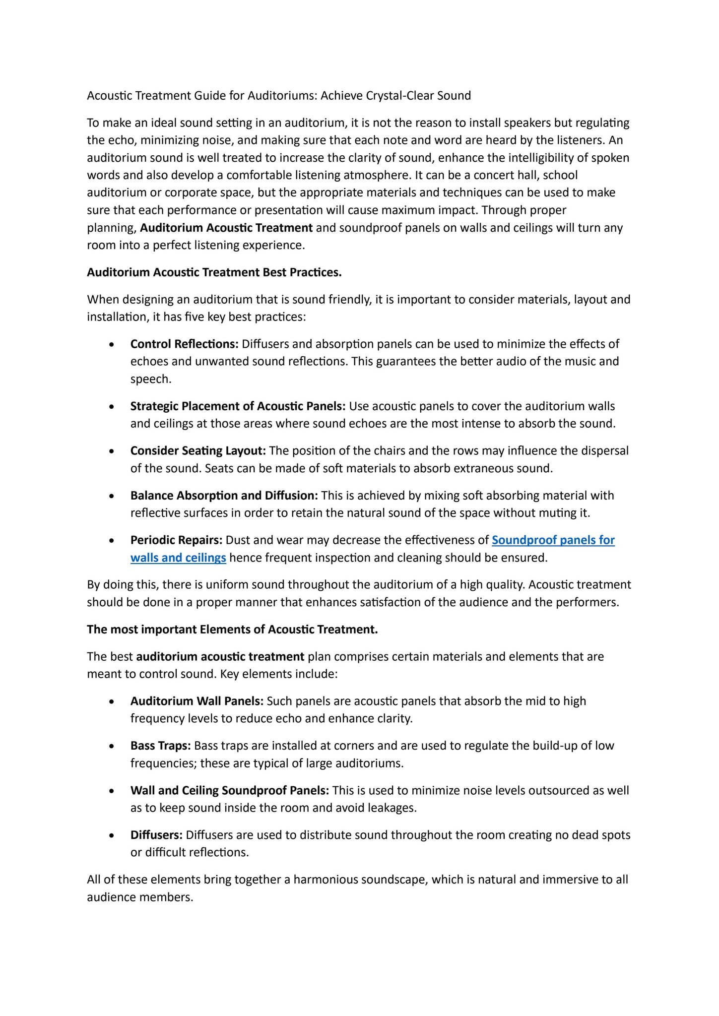 Auditorium Acoustic Treatment | Thermofriz Sound Solutions by thermofriz - Issuu