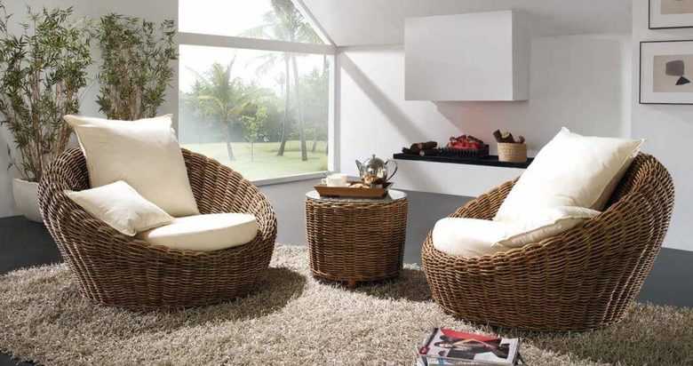 Плетеная мебель в современном интерьере
