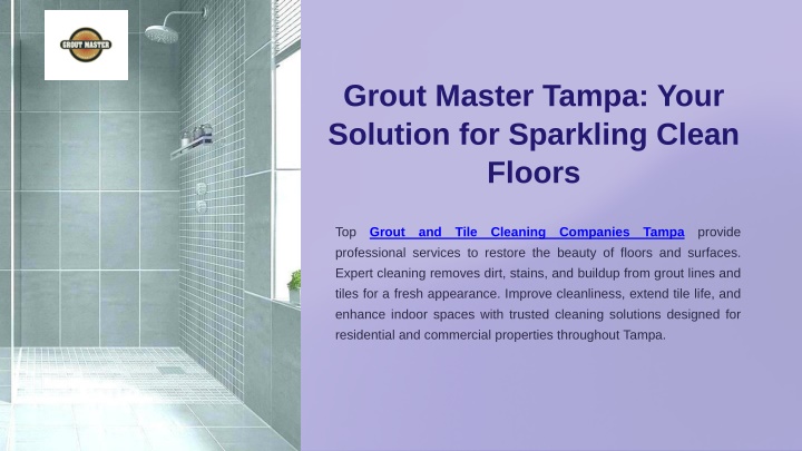 PPT - Grout Master Tampa: Your Solution for Sparkling Clean Floors PowerPoint Presentation - ID:14821695